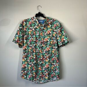 Chubbies short sleeve button down tropical flamingo shirt size large